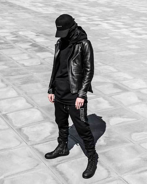 All Black Leather Outfits for Guys