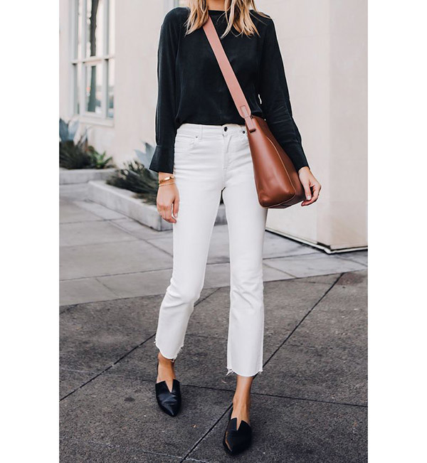 White Cropped Jeans Outfits