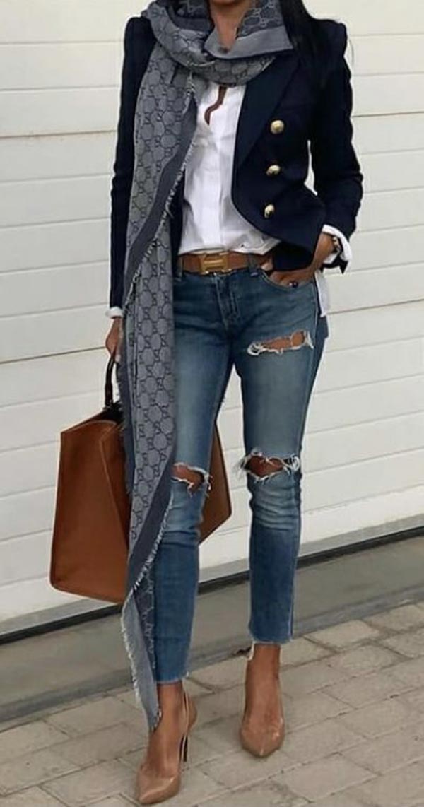 Cute Fall Outfits with Scarf 2023-17