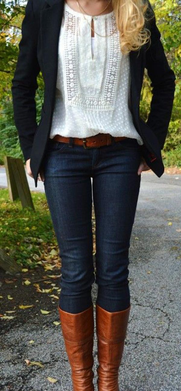 Cute Fall Outfits with Boots 2023-7